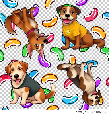 seamless pattern with dogs 127386527