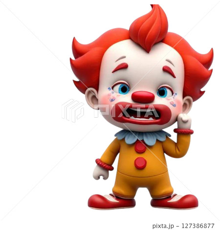 funny clown isolated on white 127386877