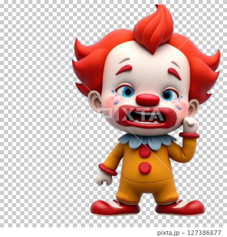 funny clown isolated on white 127386877