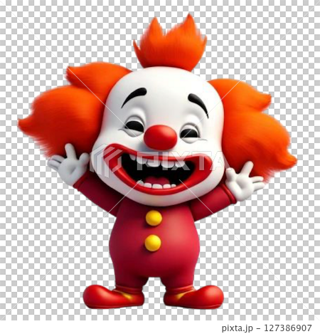 funny clown isolated on white funny clown isolated on white 127386907