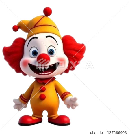 funny clown isolated on white 127386908