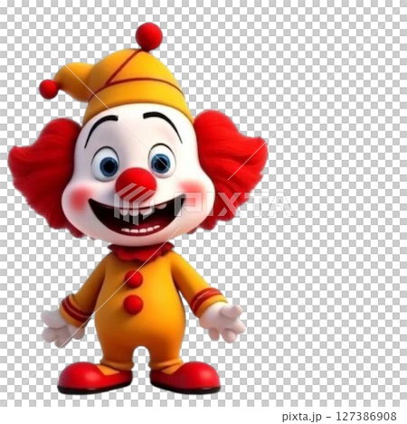 funny clown isolated on white 127386908