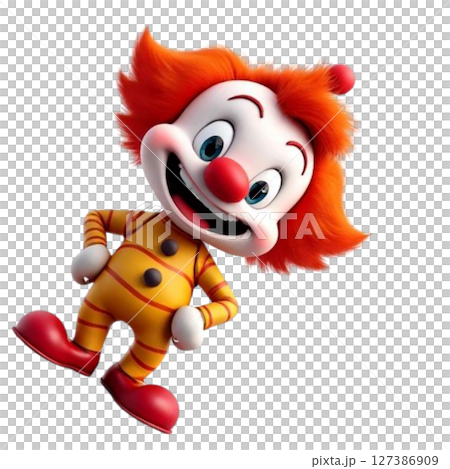 funny clown isolated on white 127386909
