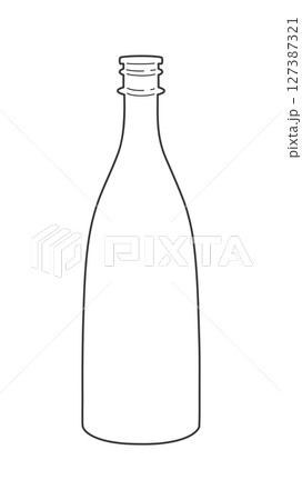 日本酒瓶線画フレーム素材 127387321