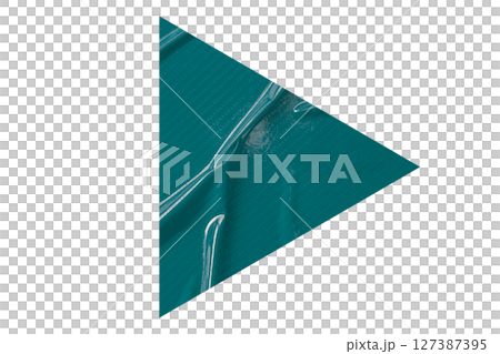 Green crumpled paper arrow isolated on transparent background 127387395
