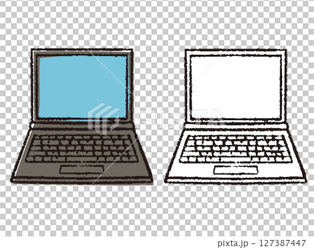 Pen-drawn style laptop 2 127387447