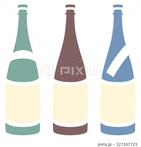 日本酒瓶集合イラスト 日本酒瓶集合イラスト 127387725