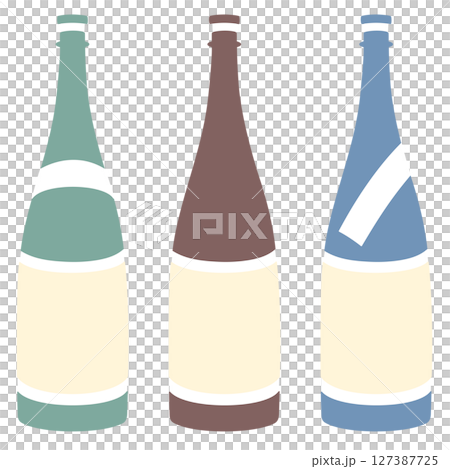 日本酒瓶集合イラスト 日本酒瓶集合イラスト 127387725