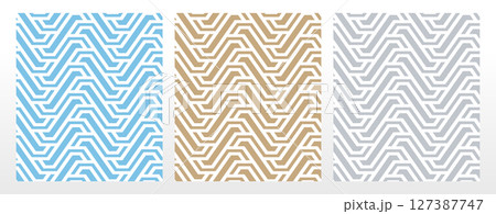 Set of abstract geometric patterns. Seamless vector backgrounds. Colored ornaments Graphic modern patterns Simple lattice graphic design Set of abstract geometric patterns. Seamless vector backgrounds. Colored ornaments Graphic modern patterns Simple lattice graphic design 127387747