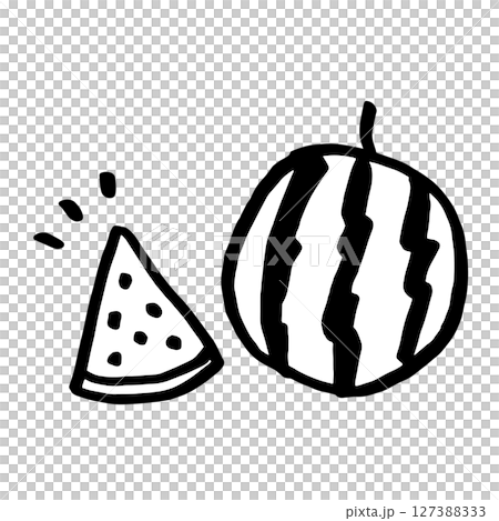 スイカ手書きイラスト 127388333