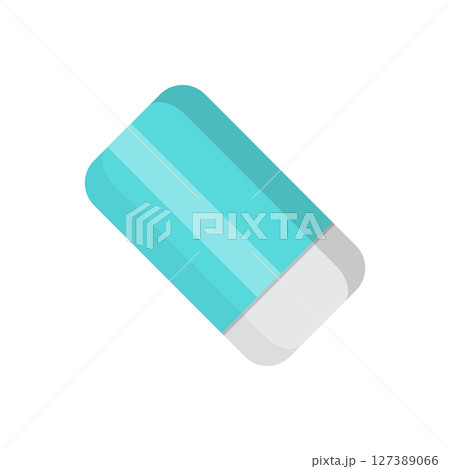 Eraser icon in flat style. Stationery tool vector illustration on isolated background. Rubber office tool sign business concept. Eraser icon in flat style. Stationery tool vector illustration on isolated background. Rubber office tool sign business concept. 127389066