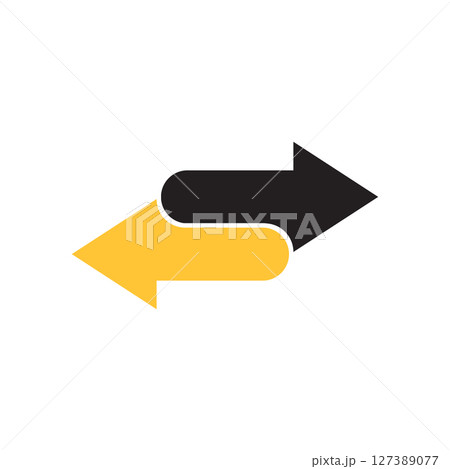 Exchange icon in flat style. Left and right arrow vector illustration on isolated background. Forward sign business concept. Exchange icon in flat style. Left and right arrow vector illustration on isolated background. Forward sign business concept. 127389077