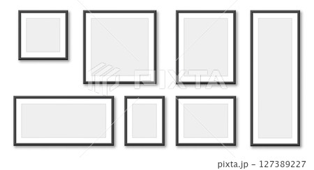 Blank picture frame icon set collection in flat style. Photo mockup template vector illustration on isolated background. Realistic poster sign business concept. 127389227