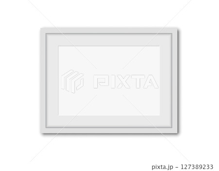 Blank picture frame icon in flat style. Photo mockup template vector illustration on isolated background. Realistic poster sign business concept. 127389233