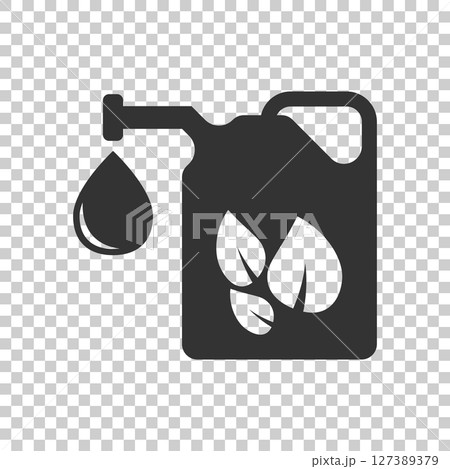Gasoline canister icon in flat style. Petrol can vector illustration on white isolated background. Fuel container sign business concept. Gasoline canister icon in flat style. Petrol can vector illustration on white isolated background. Fuel container sign business concept. 127389379