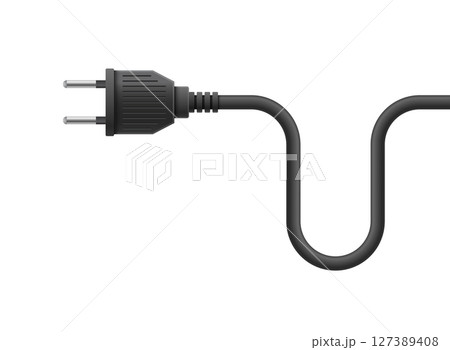 Electric socket icon in flat style. Connection and disconnection vector illustration on isolated background. Wire adapter sign business concept. 127389408