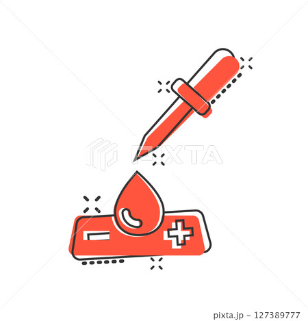 Coronavirus test icon in comic style. covid-19 cartoon vector illustration on isolated background. Medical diagnostic splash effect sign business concept. Coronavirus test icon in comic style. covid-19 cartoon vector illustration on isolated background. Medical diagnostic splash effect sign business concept. 127389777