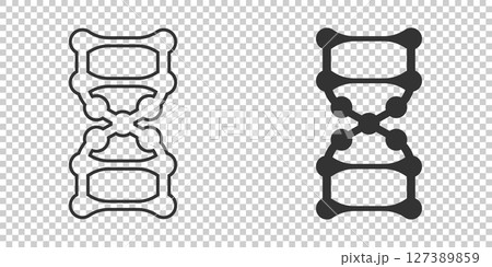 Dna molecule icon in flat style. Atom vector illustration on white isolated background. Molecular spiral sign business concept. Dna molecule icon in flat style. Atom vector illustration on white isolated background. Molecular spiral sign business concept. 127389859