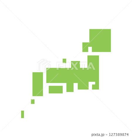 日本地図のシンプルなアイコン 127389874
