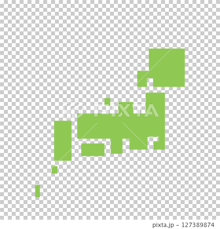 日本地図のシンプルなアイコン 127389874