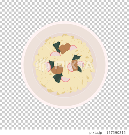 Illustration of a cup of udon with the lid removed Illustration of a cup of udon with the lid removed 127390213
