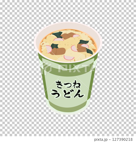 カップうどんにお湯を入れたイラスト カップうどんにお湯を入れたイラスト 127390218