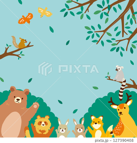 森の動物たち 背景イラスト 森の動物たち 背景イラスト 127390408