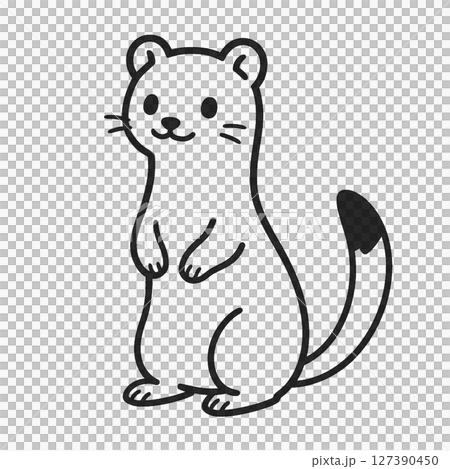 一隻可愛的貂的插圖 127390450