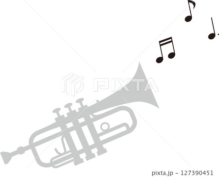シンプルなトランペットのイラスト素材 127390451