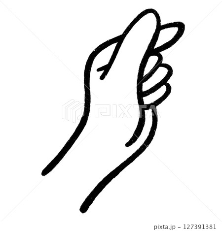 Set of realistic gestures, hand shapes. Lay black stroke logo graphic art design isolated on white The concept of expressing love, rock, V sign, love. 127391381