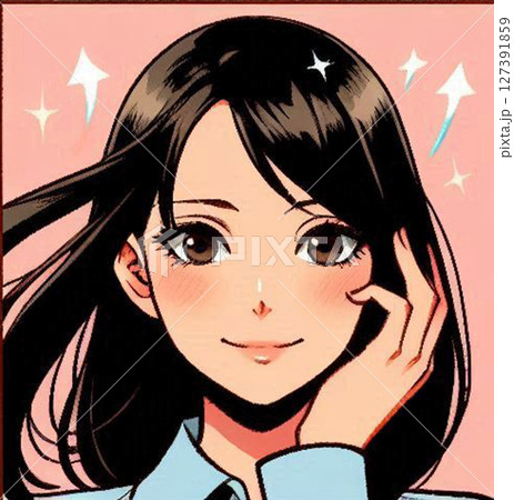 日本人女子学生の笑顔が可愛い綺麗！10代の高校生か中学生の制服がスマイルAIイラスト 127391859