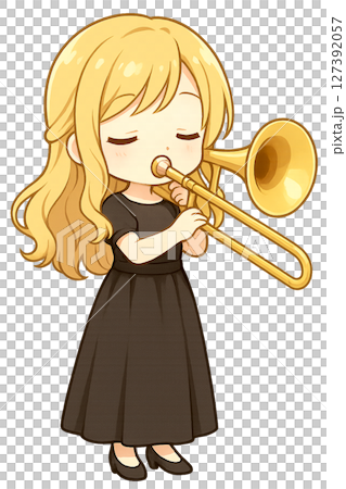 トロンボーンを吹く女の子 トロンボーンを吹く女の子 127392057