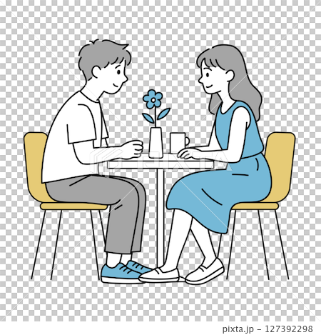情侶在咖啡館約會 127392298