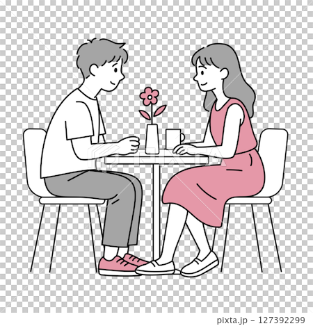 Couple dating at cafe 127392299