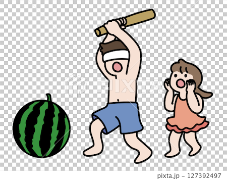 Watermelon splitting vector illustration Watermelon splitting vector illustration 127392497