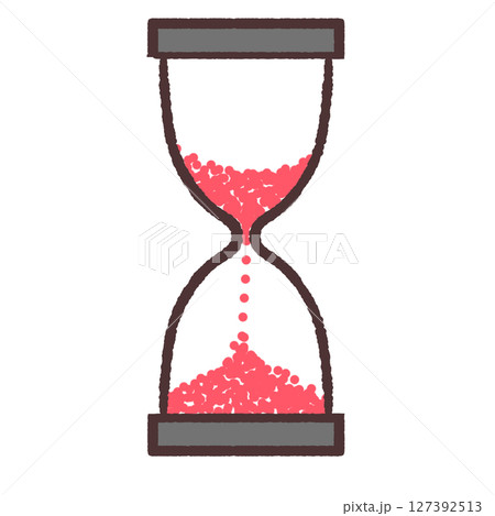 赤い砂時計のシンプルなイラスト 127392513