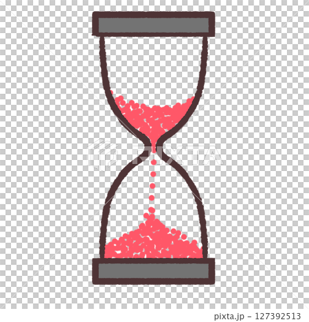 赤い砂時計のシンプルなイラスト 127392513