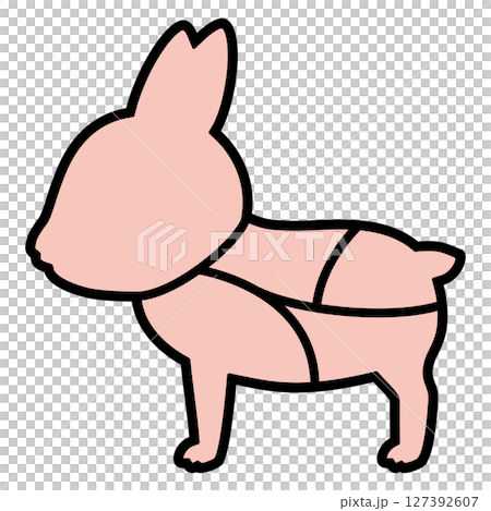 Illustration of rabbit meat parts (no text) Illustration of rabbit meat parts (no text) 127392607
