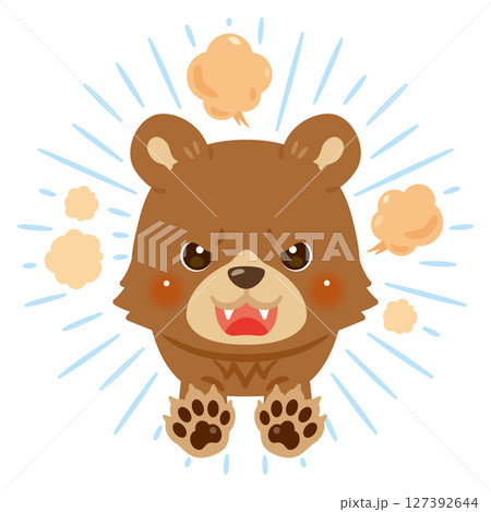 攻撃するクマの正面イラスト 127392644