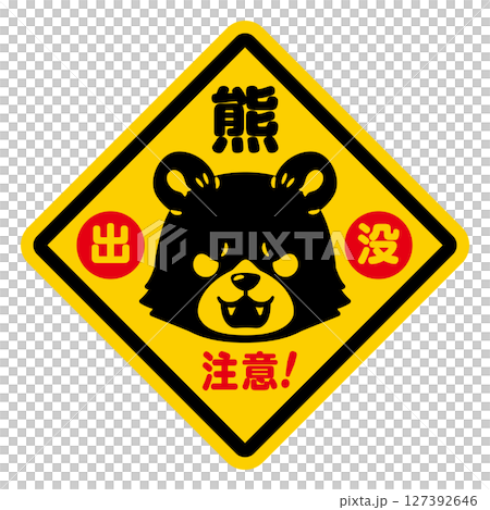 Bear warning sign illustration 2 127392646