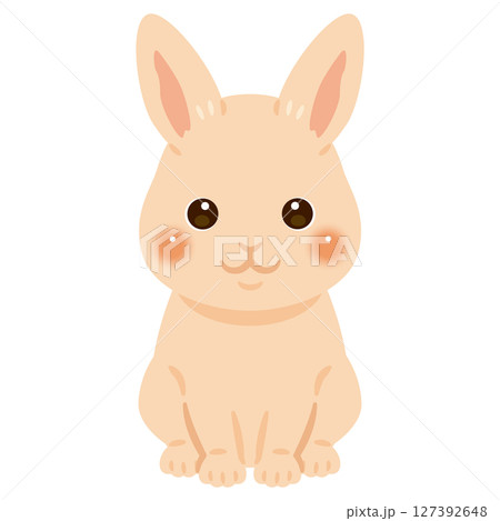 お座りしたウサギのイラスト 127392648