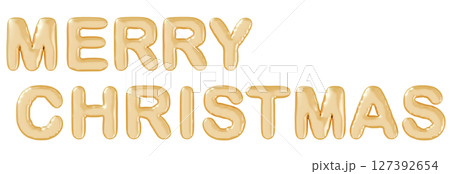 3D画像_風船_MERRY CHRISTMAS_ゴールド 3D画像_風船_MERRY CHRISTMAS_ゴールド 127392654