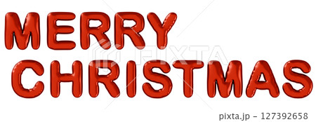 3D画像_風船_MERRY CHRISTMAS_赤 3D画像_風船_MERRY CHRISTMAS_赤 127392658