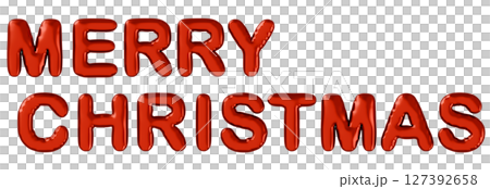 3D画像_風船_MERRY CHRISTMAS_赤 3D画像_風船_MERRY CHRISTMAS_赤 127392658