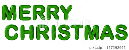 3D画像_風船_MERRY CHRISTMAS_緑 127392665