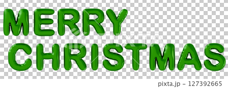 3D画像_風船_MERRY CHRISTMAS_緑 127392665