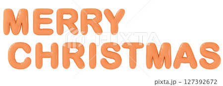 3D画像_風船_MERRY CHRISTMAS_オレンジ 3D画像_風船_MERRY CHRISTMAS_オレンジ 127392672