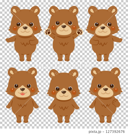 Bear character illustration set pointing 127392676