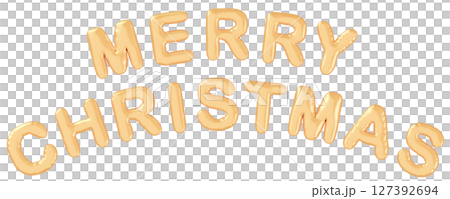 3D圖像_氣球_聖誕快樂_黃色 3D圖像_氣球_聖誕快樂_黃色 127392694