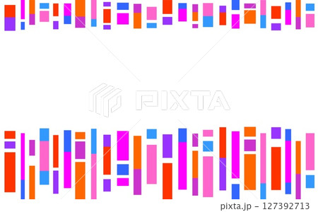 幾何学模様 フレーム 白背景 四角形 オレンジ色 ピンク ブルー パープル 幾何学模様 フレーム 白背景 四角形 オレンジ色 ピンク ブルー パープル 127392713